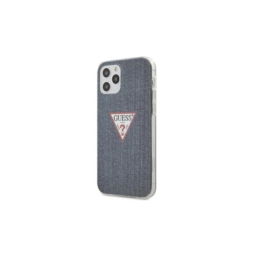 Puzdro Guess iPhone 12 Pro Max GUHCP12LPCUJULDB Triangle Collection - tmavo modré