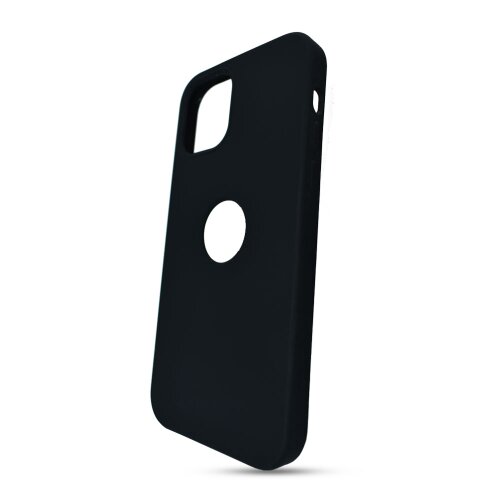 Puzdro Liquid TPU iPhone 12 Mini (5.4) - čierne (výrez na logo)