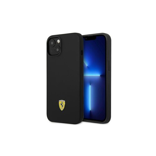 Ferrari case for iPhone 14 Plus 6,7&quot; FEHCP14MSIBBK black hardcase Silicone Metal Logo