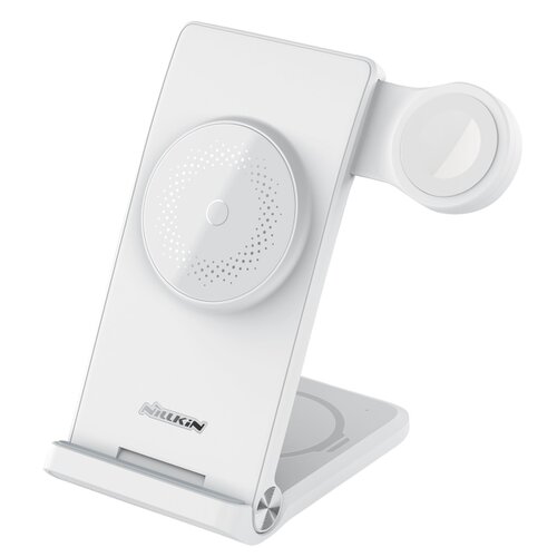 E-shop Nillkin PowerTrio 3v1 Bezdrátová Nabíječka MagSafe pro Apple Watch White (MFI)