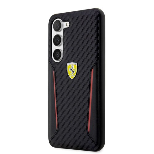 E-shop Ferrari PU Carbon Zadní Kryt pro Samsung Galaxy S23+ Black