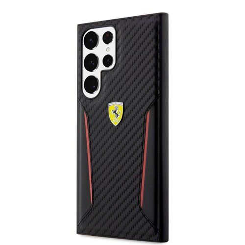 E-shop Ferrari PU Carbon Zadní Kryt pro Samsung Galaxy S23 Ultra Black