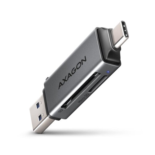 E-shop AXAGON CRE-DAC, USB-C + USB-A, 5 Gbps - MINI čtečka karet, 2-slot & lun SD/microSD, podpora UHS-I