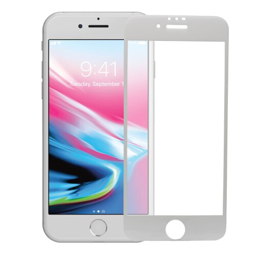 Ochranné sklo 5D Glass iPhone 6/6s/7/8/SE 2020/SE 2022 celotvárové - biele (full glue)