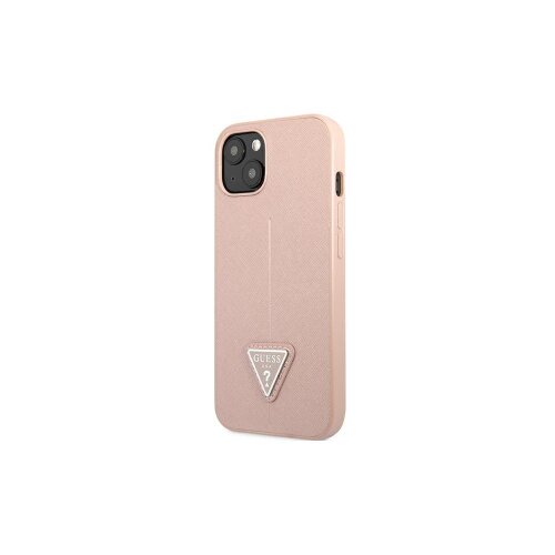 Guess case for iPhone 14 Plus 6,7" GUHCP14MPSATLP pink HC Saffiano PU Triangle
