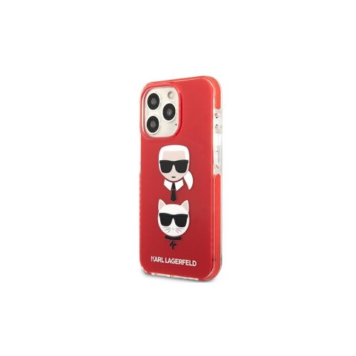 Puzdro Karl Lagerfeld iPhone 13 Pro KLHCP13LTPE2TR red hard case Iconic Karl & Choupette