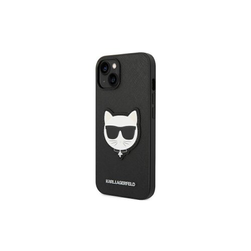 Puzdro Karl Lagerfeld iPhone 14 Pro KLHCP14LSAPCHK black PU Saffiano case with Choupett