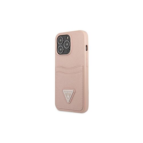 E-shop Guess case for IPhone 13 Pro 6,1&quot; GUHCP13LPSATPP hard case pink Saffiano Double Card Triangle