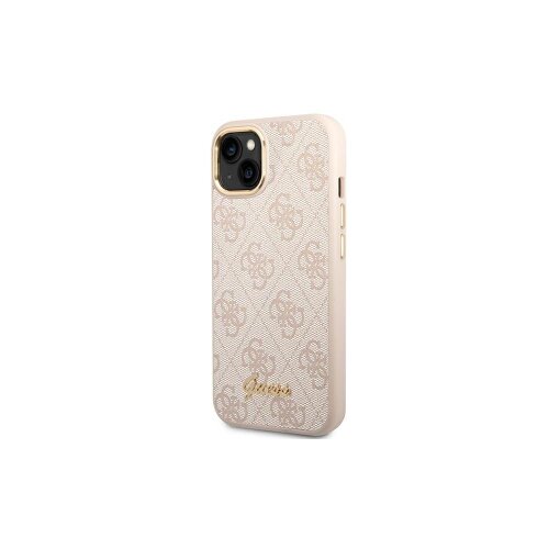 Guess case for iPhone 14 Plus 6,7" GUHCP14MHG4SHP pink HC PC/TPU 4G PU Metal Outline Script