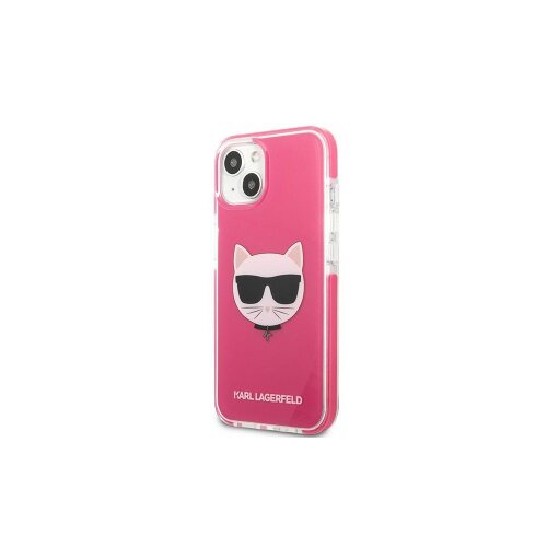 Puzdro Karl Lagerfeld iPhone 13 Pro KLHCP13LTPECPI fuchsia hard case Iconic Choupette Head