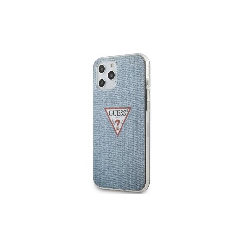 Guess case for iPhone 12 Pro Max 6,7" GUHCP12LPCUJULLB light blue hard case Triangle Collectio