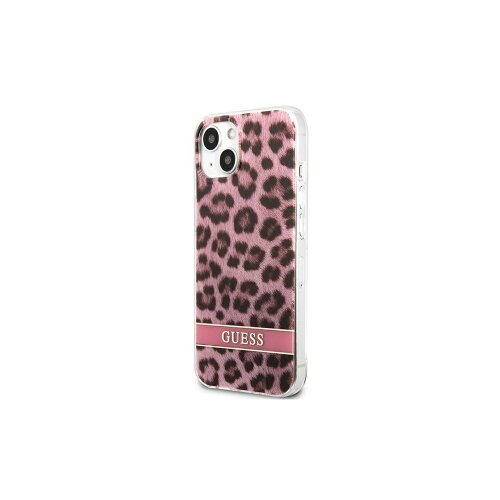 E-shop Guess case for IPhone 13 mini 5,4&quot; GUHCP13SHSLEOP hard case pink Leopard Electro Stripe