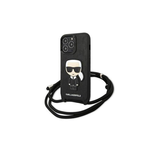 Puzdro Karl Lagerfeld iPhone 13 Pro KLHCP13LCMNIPK black hard case Iconic