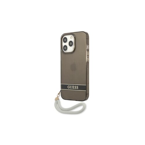 Guess case for iPhone 13 / 13 Pro 6,1" GUHCP13LHTSGSK black hard case Translucent Stap