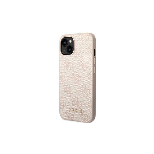 Guess case for iPhone 14 6,1" GUHCP14SG4GFPI pink Basic PC/TPU 4G PU case Gold Logo