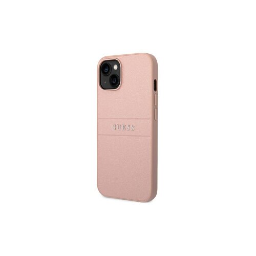 Guess case for iPhone 14 Pro 6,1" GUHCP14LPSASBPI pink PU Leather case Saffiano with Metal Log