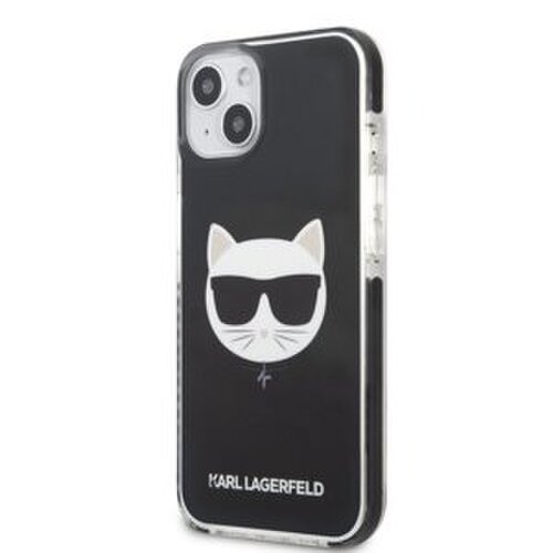 Puzdro Karl Lagerfeld iPhone 13 Mini KLHCP13STPECK black hard case Iconic Choupette Head