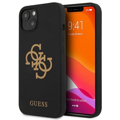 E-shop Guess case for iPhone 13 Mini 5,4&quot; GUHCP13SLS4GGBK black hard case Silicone 4G Logo