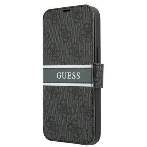 Guess case for iPhone 13 Mini 5,4" GUBKP13S4GDGR grey book case 4G Stripe