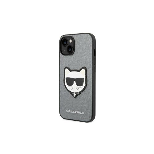 Karl Lagerfeld case for iPhone 14 Plus 6,7" KLHCP14MSAPCHG silver PU Saffiano case with Choupe