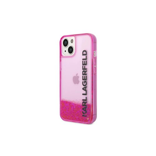 Karl Lagerfeld case for iPhone 14 Pro 6,1" KLHCP14LLCKVF pink Liquid Glitter Translucent case