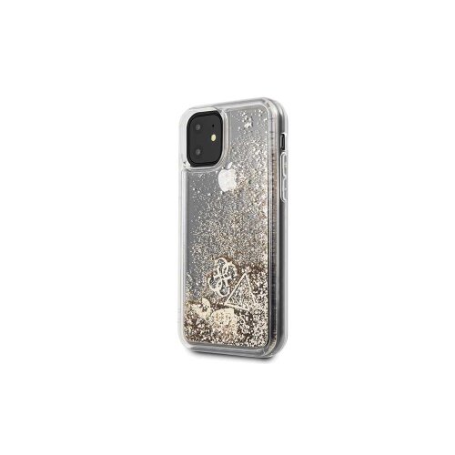 E-shop Guess case for IPhone 11 GUOHCN61GLHFLGO hard case gold Charms 2 Liquid Glitter