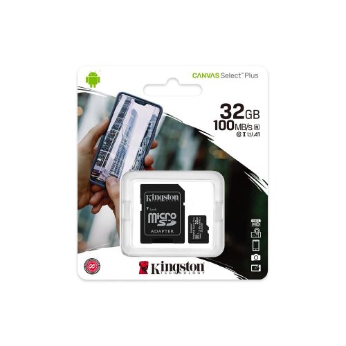 E-shop Kingston pamäťová karta microSDHC Canvas SP 32GB/class 10 + adaptér 100MB/s