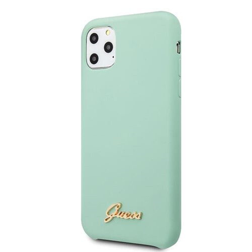 Guess case for iPhone 11 Pro Max GUHCN65LSLMGG green hard case Vintage Gold Logo