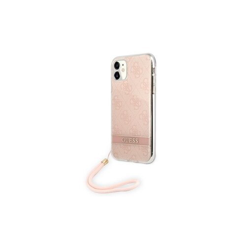 Kryt Guess GUOHCN61H4STP iPhone 11 pink hardcase 4G Print Strap (GUOHCN61H4STP)