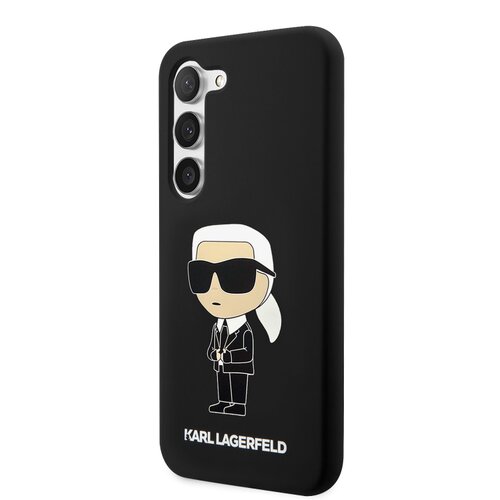 Puzdro Karl Lagerfeld Liquid Silicone Ikonik NFT Samsung Galaxy S23 - čierne