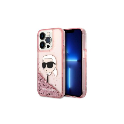 Puzdro Karl Lagerfeld iPhone 14 Pro Max KLHCP14XLNKHCP pink hardcase Glitter Karl Head