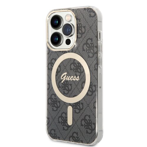 E-shop Guess 4G IML MagSafe Kompatibilní Zadní Kryt pro iPhone 14 Pro Black