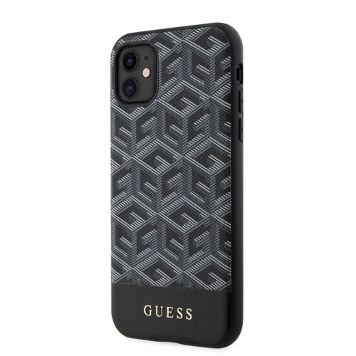 Guess PU G Cube MagSafe Kompatibilní Zadní Kryt pro iPhone 11 Black