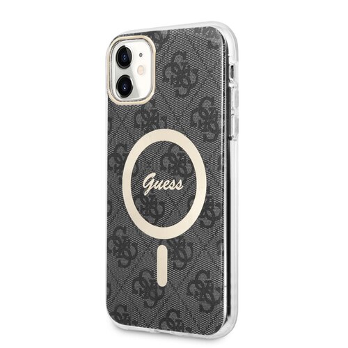 E-shop Guess 4G IML MagSafe Kompatibilní Zadní Kryt pro iPhone 11 Black