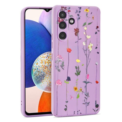 E-shop Puzdro Tech-Protect Samsung Galaxy A14 4G/5G, Lúčne kvety - fialové