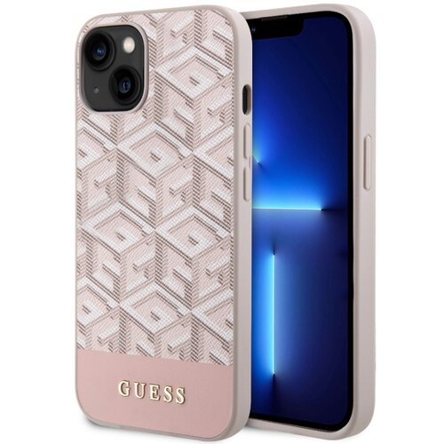 E-shop Guess case for iPhone 14 6,1&quot; GUHMP14SHGCFSEP pink harcase Magsafe Gcube PU Stripes
