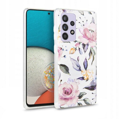 E-shop Puzdro Tech-Protect Samsung Galaxy A53 5G, kvetinové - biele