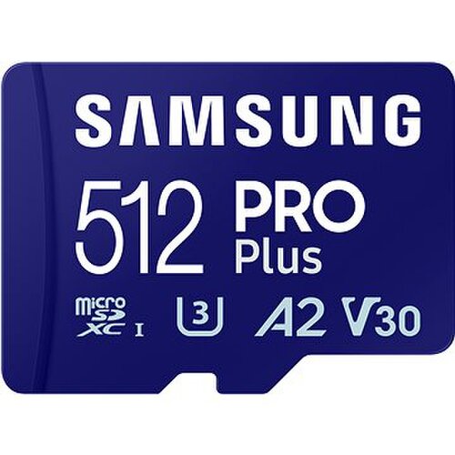 E-shop Samsung/micro SDXC/512GB/180MBps/USB 3.0/USB-A/Class 10/+ Adaptér/Modrá