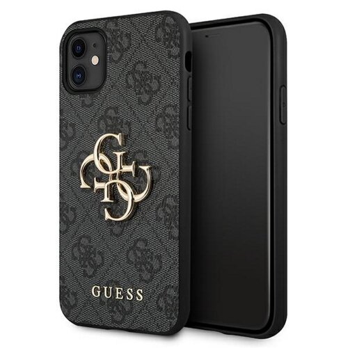 E-shop Guess case for iPhone 11 GUHCN614GMGGR gray hard case 4G Big Metal Logo