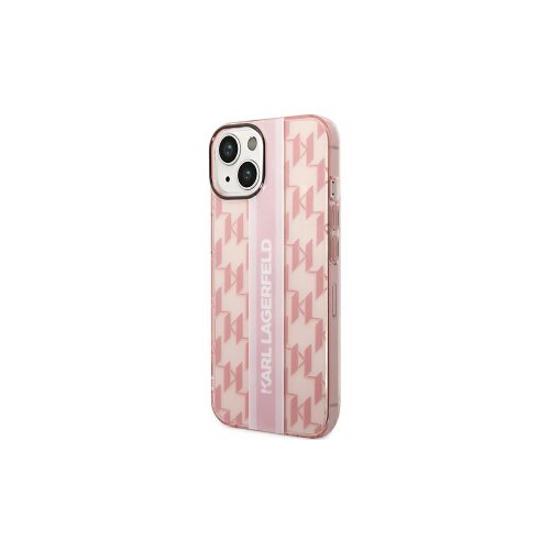Puzdro Karl Lagerfeld iPhone 14 Plus KLHCP14MHKLSPCP pink HC Mono Vertical Stripe