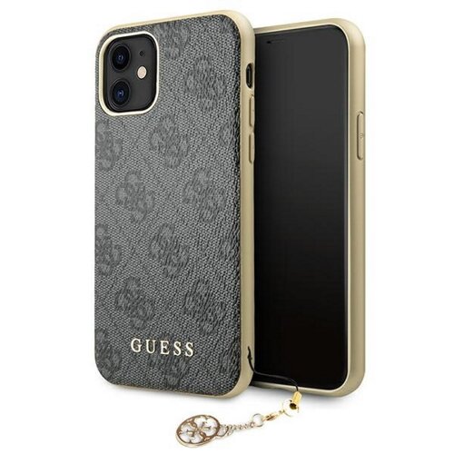 E-shop Guess case for iPhone 11 GUHCN61GF4GGR gray hard case 4G Charms Collection