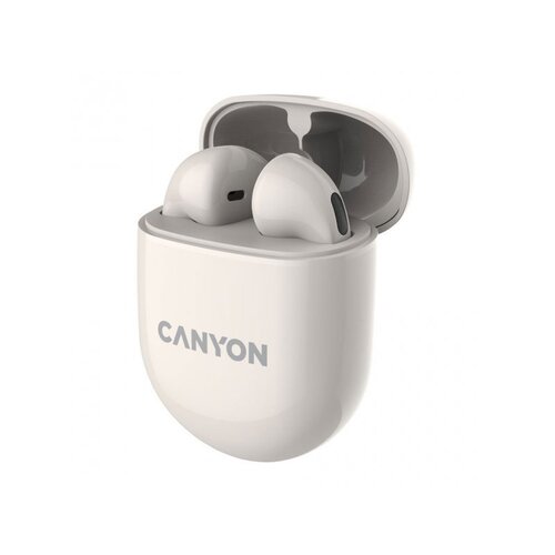 E-shop Canyon TWS-6, True Wireless slúchadlá v klasickom dizajne, béžové