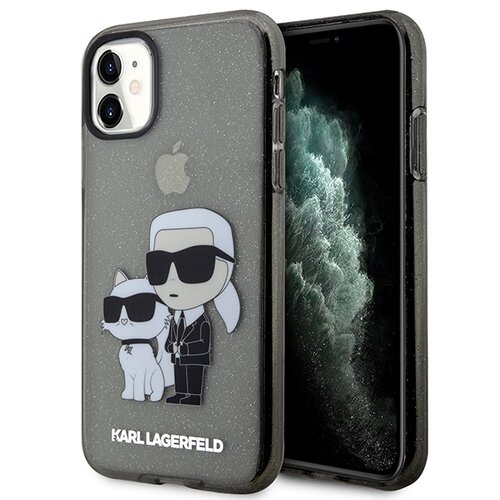 Karl Lagerfeld case for iPhone 11 / XR KLHCN61HNKCTGK black hardcase Gliter Karl&Choupette