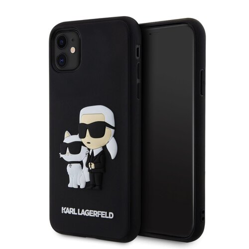 E-shop Karl Lagerfeld 3D Rubber Karl and Choupette Zadní Kryt pro iPhone 11 Black