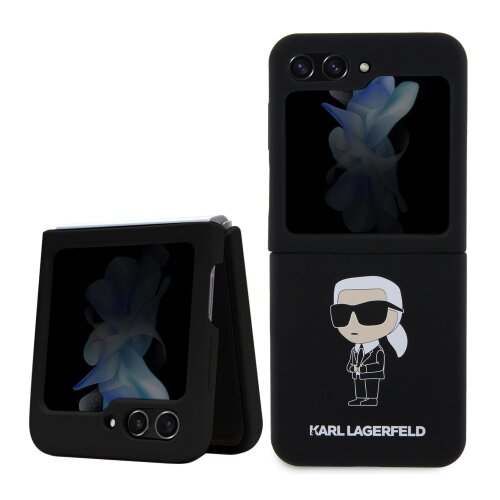 Puzdro Karl Lagerfeld Liquid Silicone Ikonik NFT Samsung Galaxy Z Flip 5 - čierne