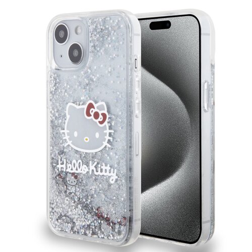 E-shop Hello Kitty Liquid Glitter Electroplating Head Logo Zadní Kryt pro iPhone 13 Transparent
