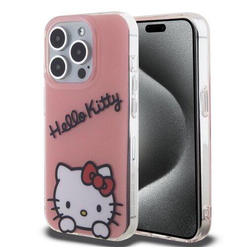 E-shop Hello Kitty IML Daydreaming Logo Zadní Kryt pro iPhone 15 Pro Pink