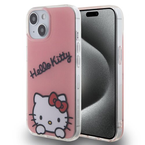 E-shop Hello Kitty IML Daydreaming Logo Zadní Kryt pro iPhone 15 Pink