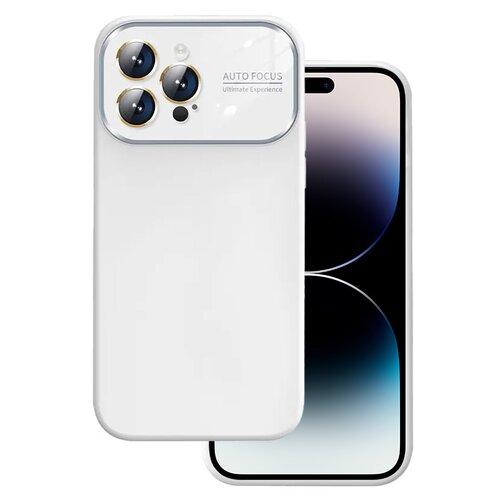 E-shop Puzdro Lens iPhone 15 Pro, silikónové - biele