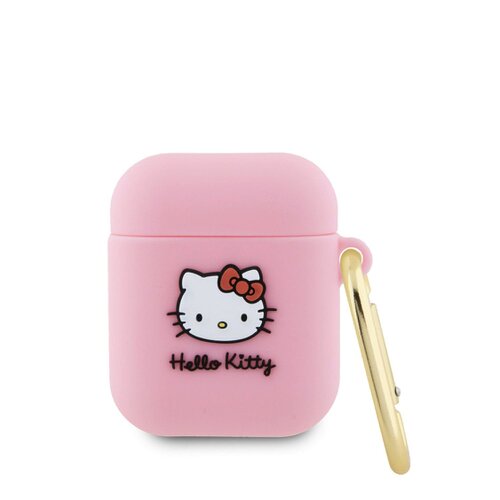 E-shop Hello Kitty Liquid Silicone 3D Kitty Head Logo Pouzdro pro AirPods 1/2 Pink